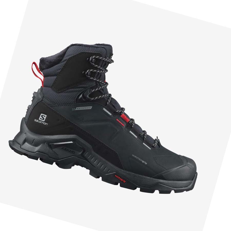 Salomon QUEST WINTER THINSULATE™ CLIMASALOMON™ WATERPROOF Téli Csizma Férfi Fekete | HU 2244LIS